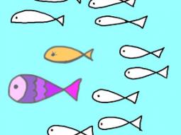 Sea Creatures Fish Doodle Coloring Page